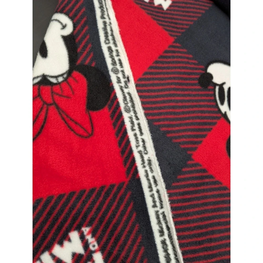 3 Yard Lot Fabric Fleece Mickey Mouse Minnie Red Black Polyester JoAnn 59in